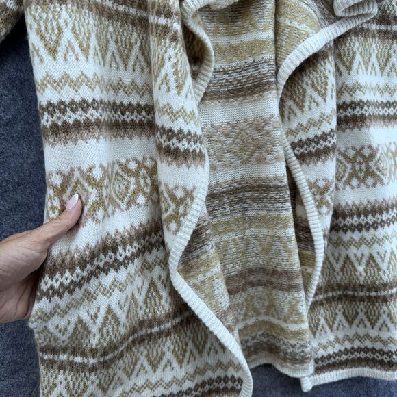 Matilda Jane Good Hart Fair Isle Sweater Cardigan Medium Bohemian Tan Cream NWT - Picture 7 of 10
